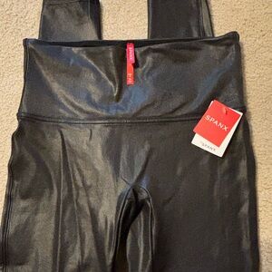 SPANX Shiny Black Leggings